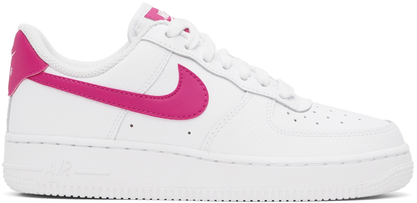 white & pink air force 1 trainers