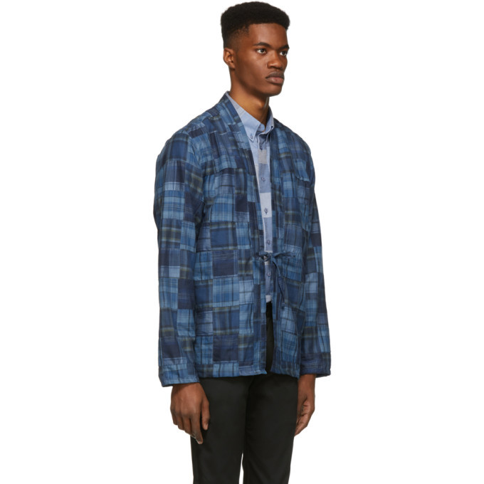 Naked and Famous Denim Blue Patchwork 