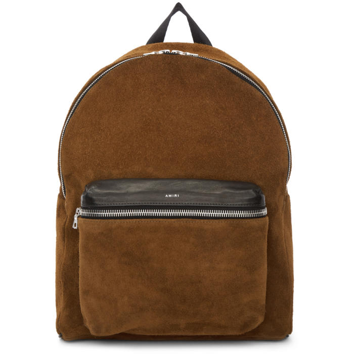 Amiri Brown Suede Backpack Amiri