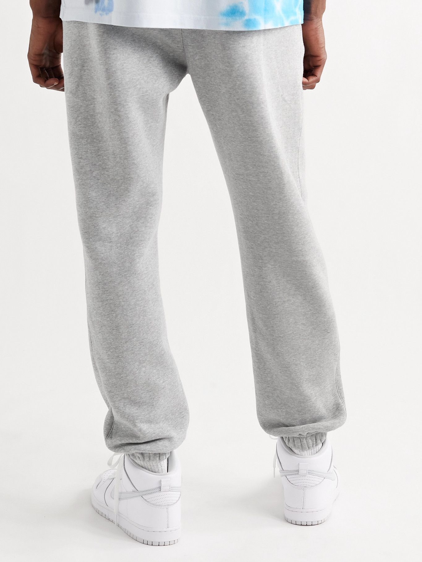 nike club jersey cuffed joggers in grey
