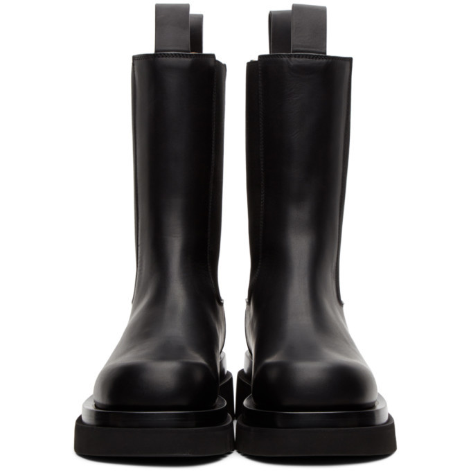 bottega veneta black medium bv tire chelsea boots