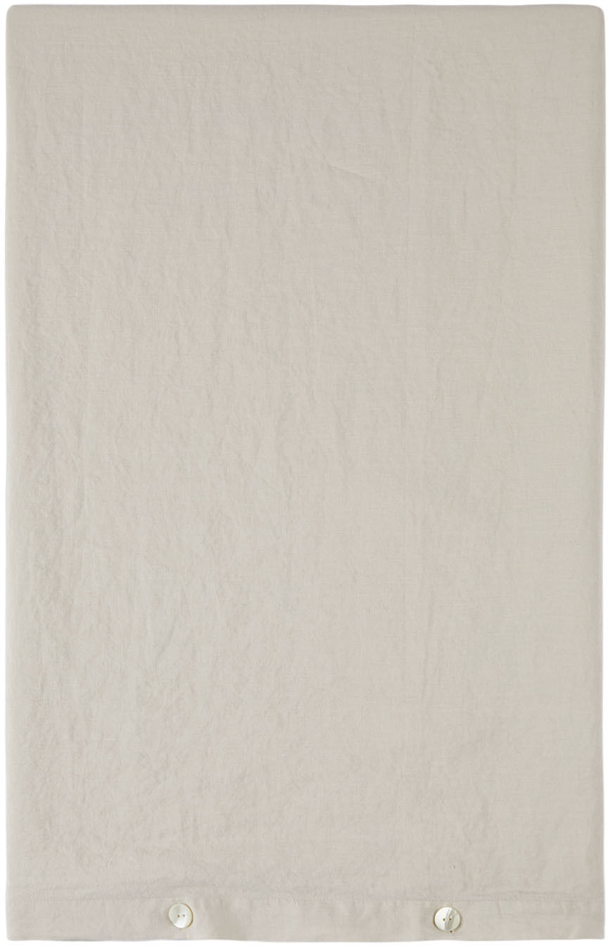 Tekla Grey French Linen Duvet Cover, King Tekla Fabrics