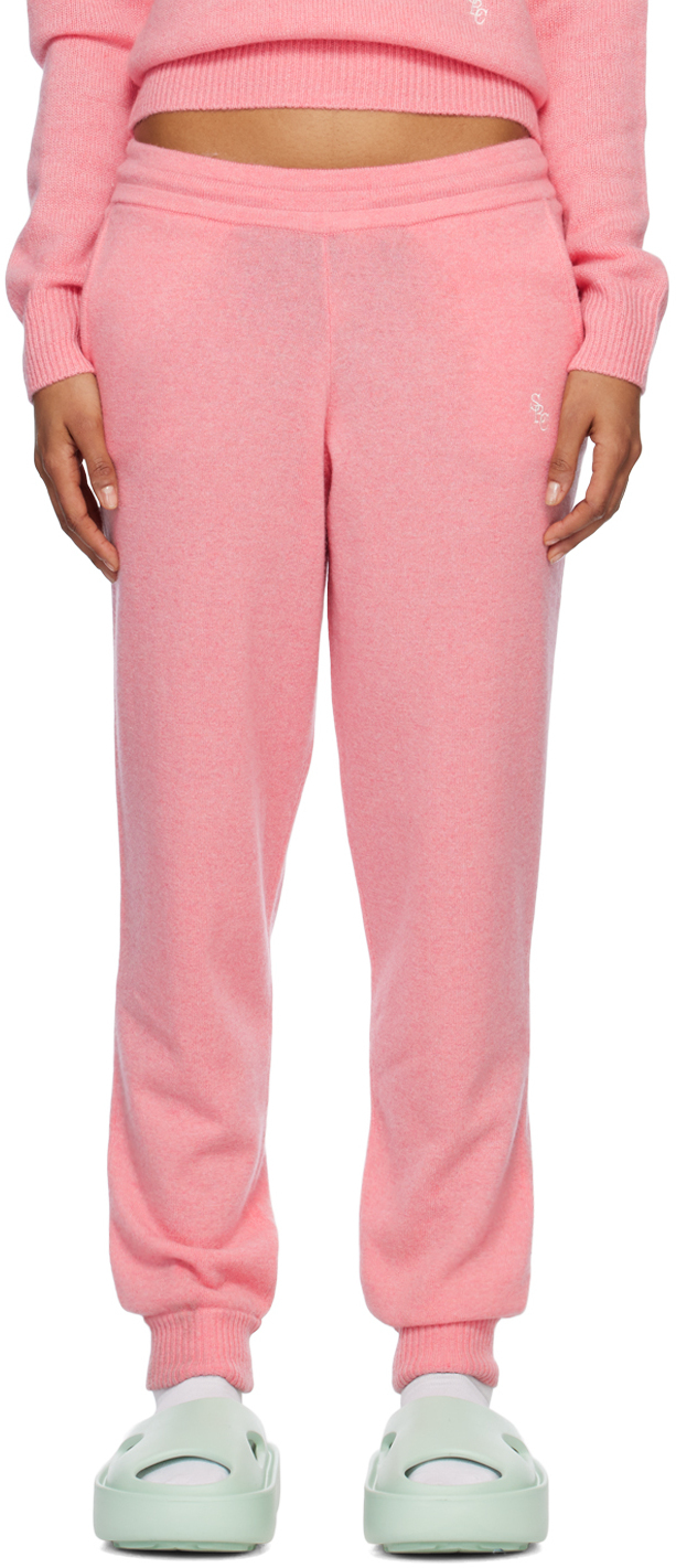 Sporty & Rich Pink Embroidered Sweatpants Sporty & Rich