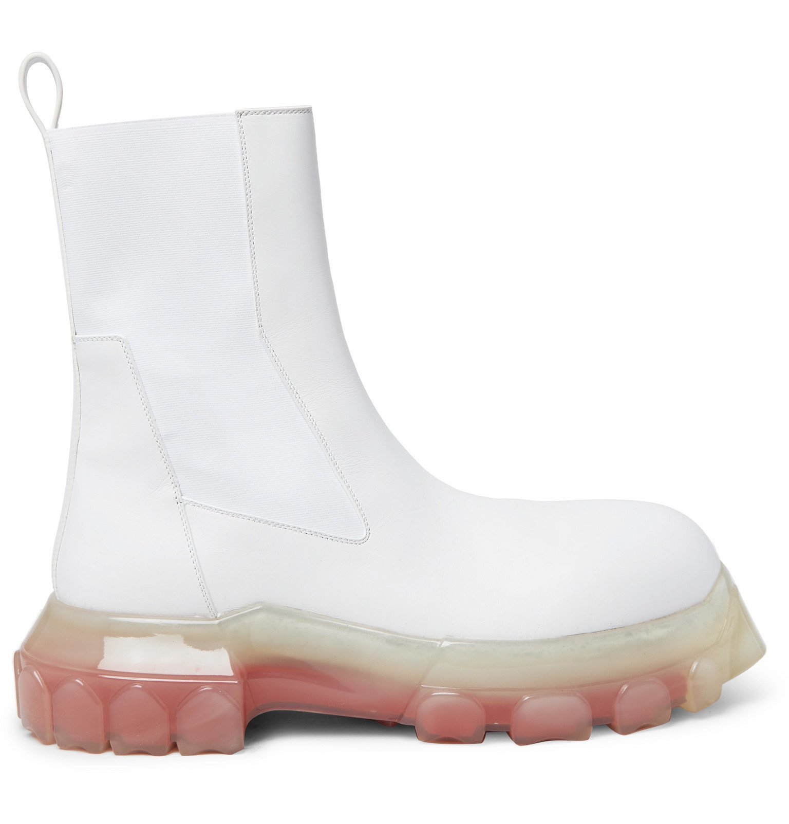 Rick Owens - Mega Bozo Tractor Beetle Leather Boots - White Rick Owens