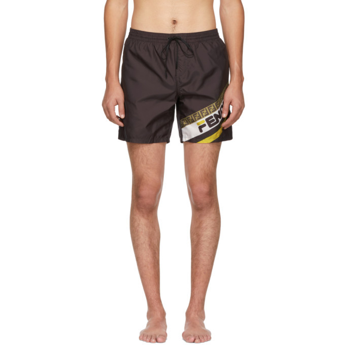 fendi logo swim shorts