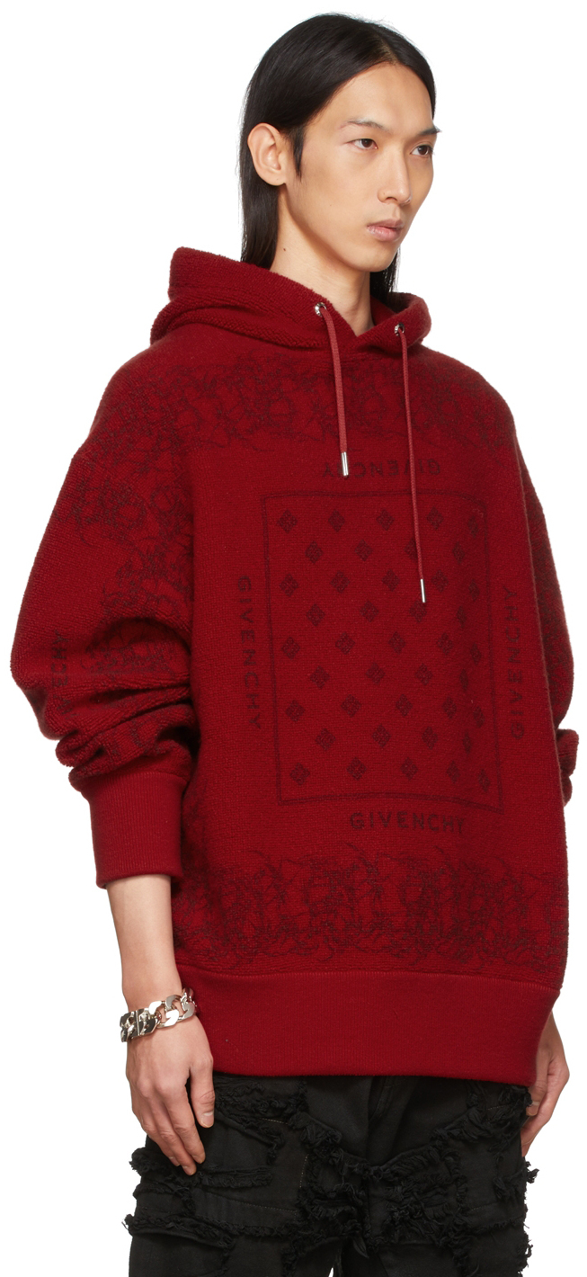 red bandana hoodie mens