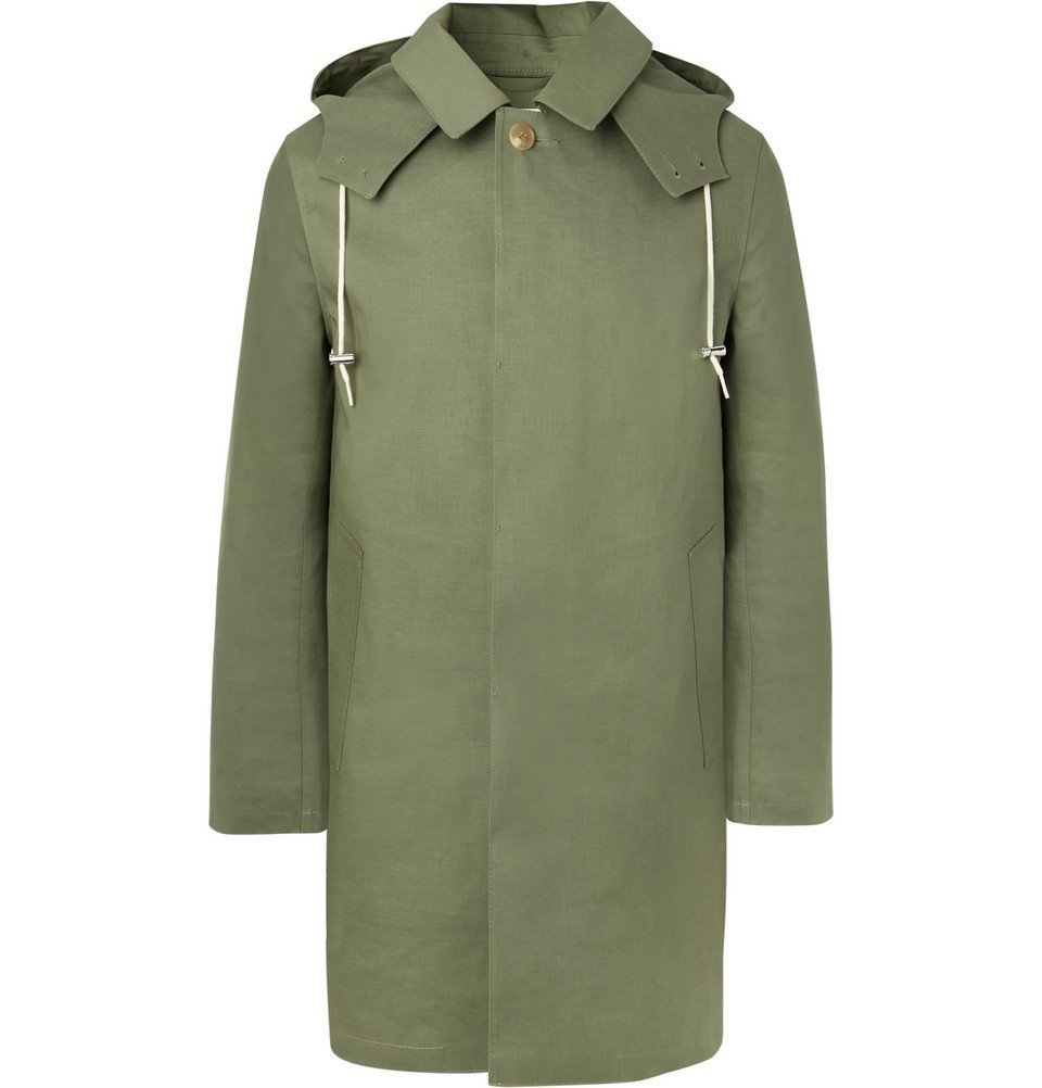 Mackintosh BondedCotton Hooded Raincoat Green Mackintosh