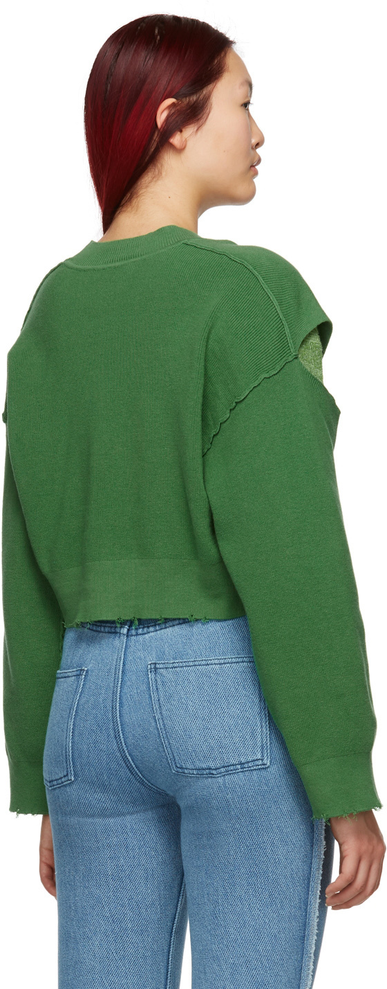 Reversible Loose Knit Cardigan / Green holdmeback.com