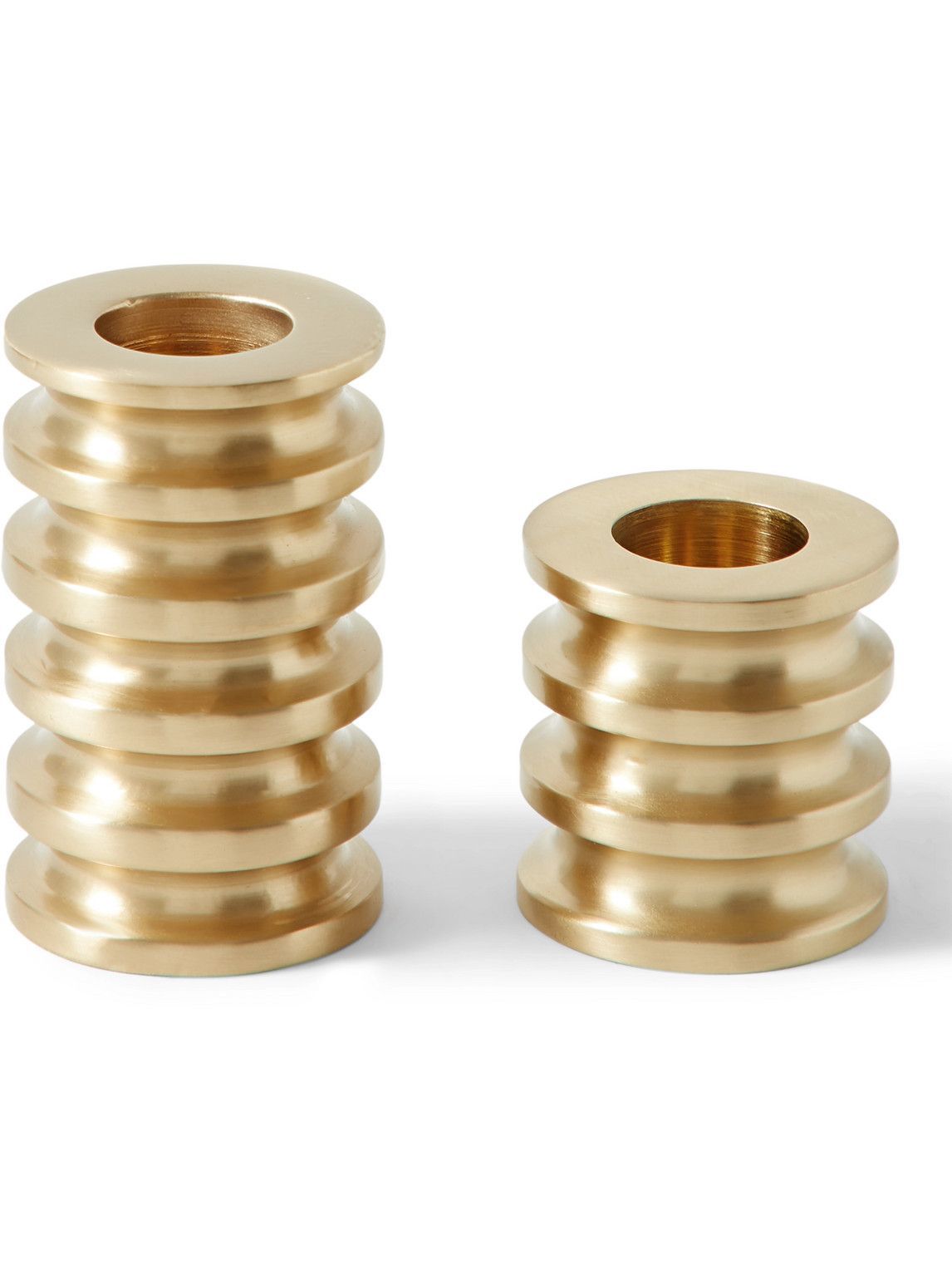 Soho Home Glendale Set of 2 BrushedBrass Candle Holders Soho Home