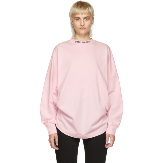 Palm Angels Pink Oversized Long Sleeve T-Shirt Palm Angels