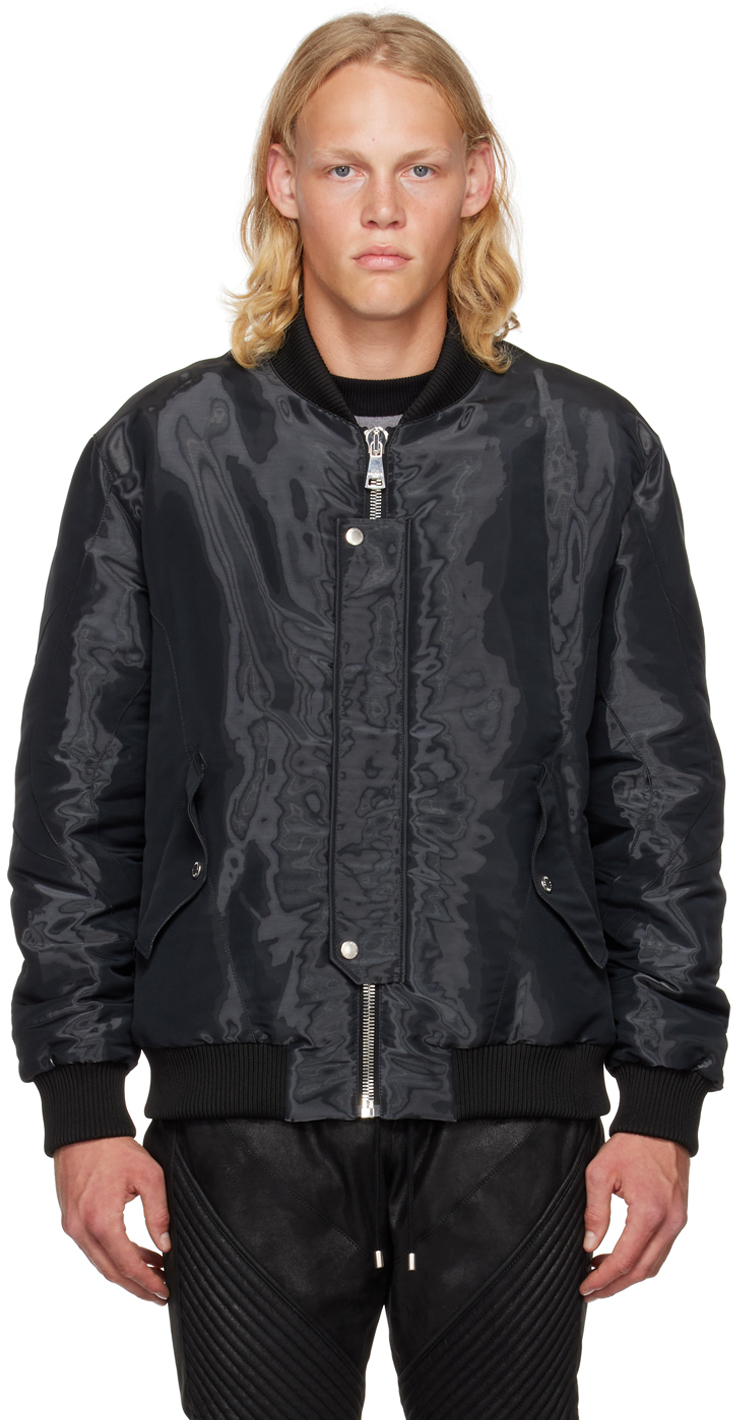 Balmain Black Padded Bomber Jacket Balmain