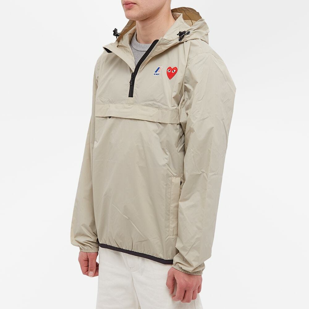 Comme Des Garçons Play X K Way Half Zip Packable Jacket In Beige Comme Des Garcons Play 8749