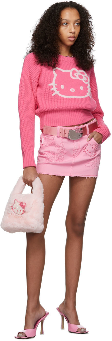 Blumarine SSENSE Exclusive Pink Hello Kitty Edition Faux-Fur Bag