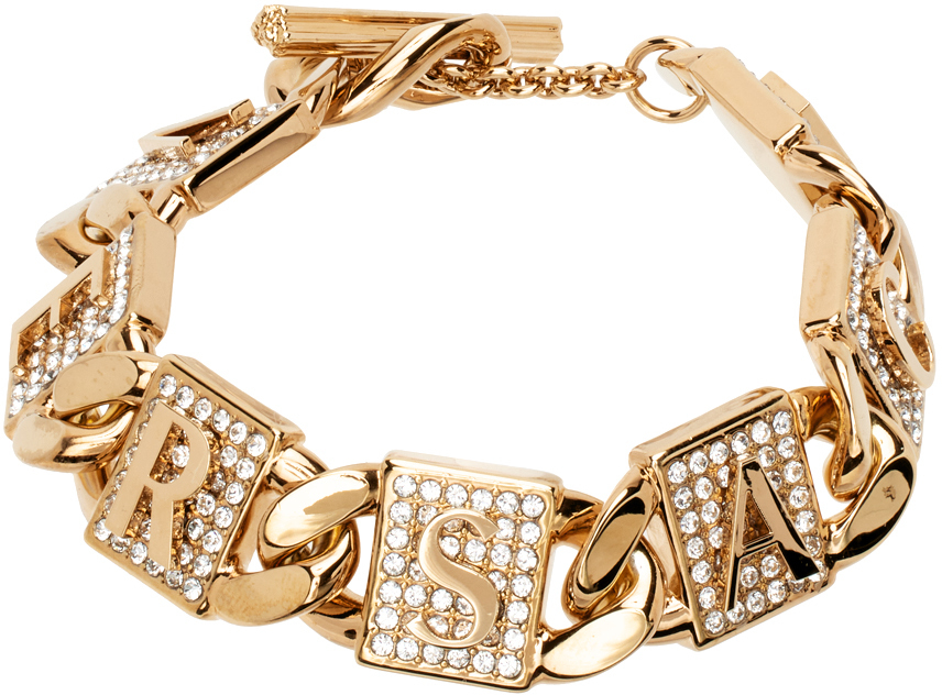 Versace Gold Crystal Tiles Bracelet Versace