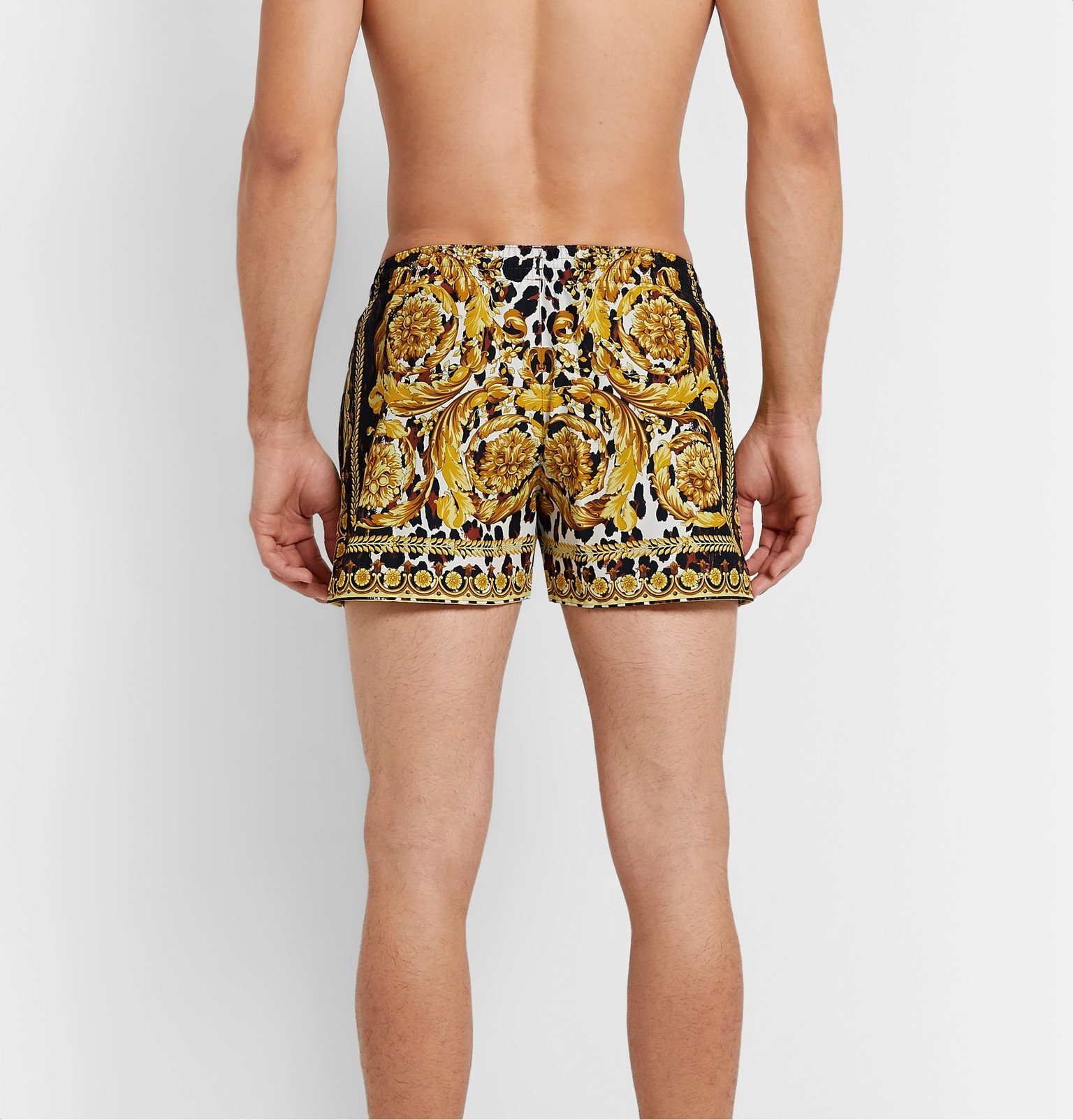 black versace swim shorts