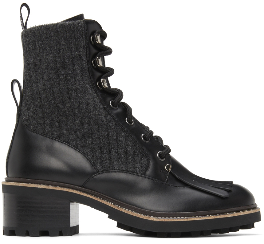 black lace sock boots