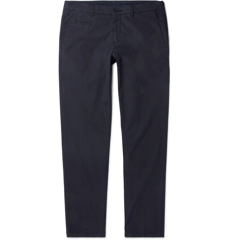 Altea - Milano Slim-Fit Stretch-Cotton Poplin Trousers - Men - Navy Altea