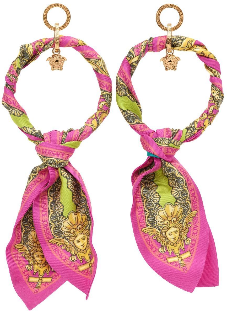 Versace Gold Padlock Drop Earrings Versace