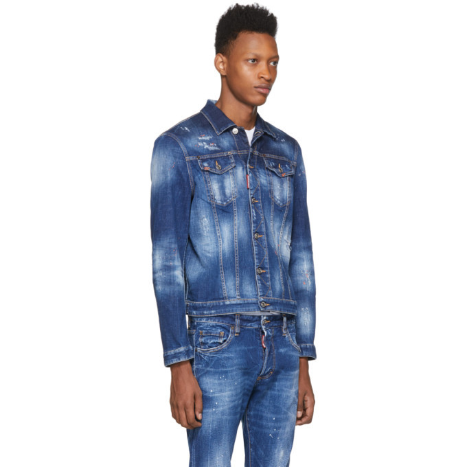 orange blue jean jacket