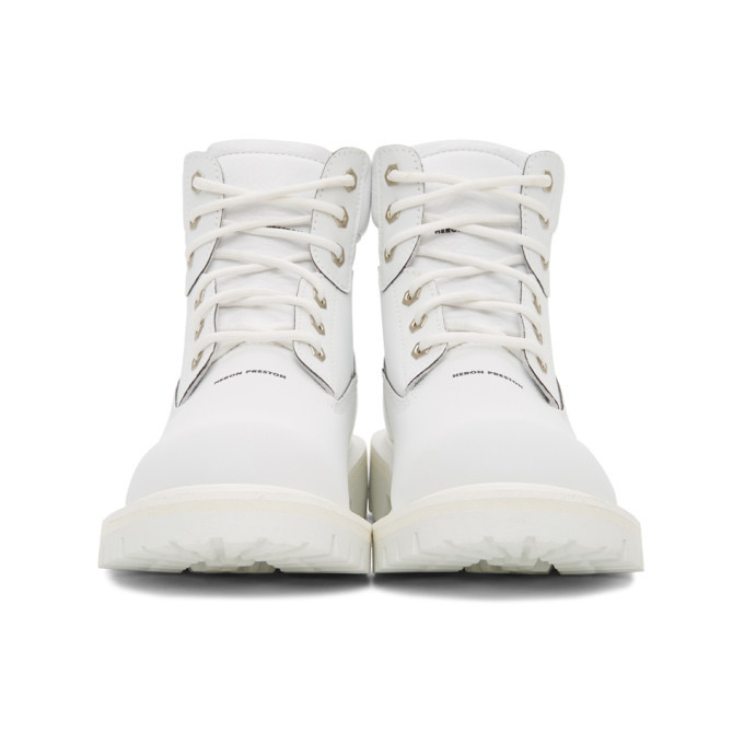 white worker boots