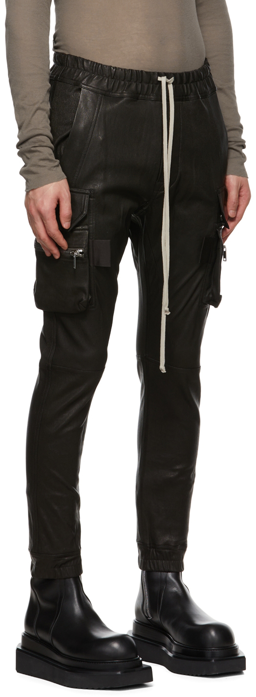 Rick Owens Black Mastodon Leather Pants