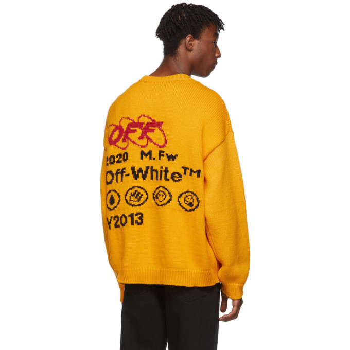 Off-White Yellow and Black Industrial Y013 Sweater Off-White