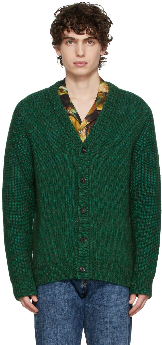 Paul Smith Green Knit Button Through Cardigan Paul Smith
