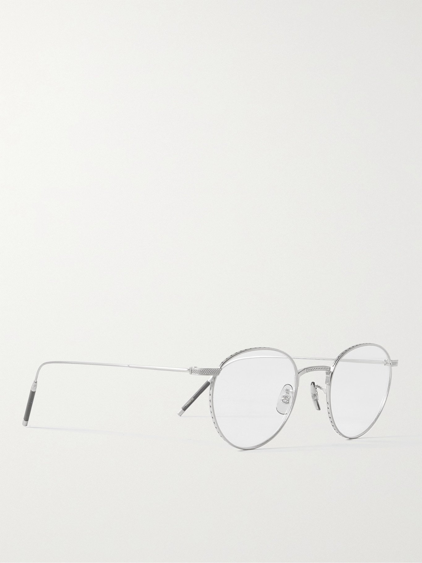 OLIVER PEOPLES TK1 RoundFrame Titanium Optical Glasses Silver
