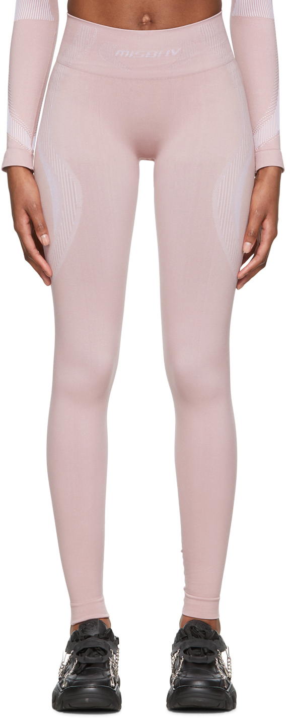Pink Nylon Side Detail Leggings main image 1