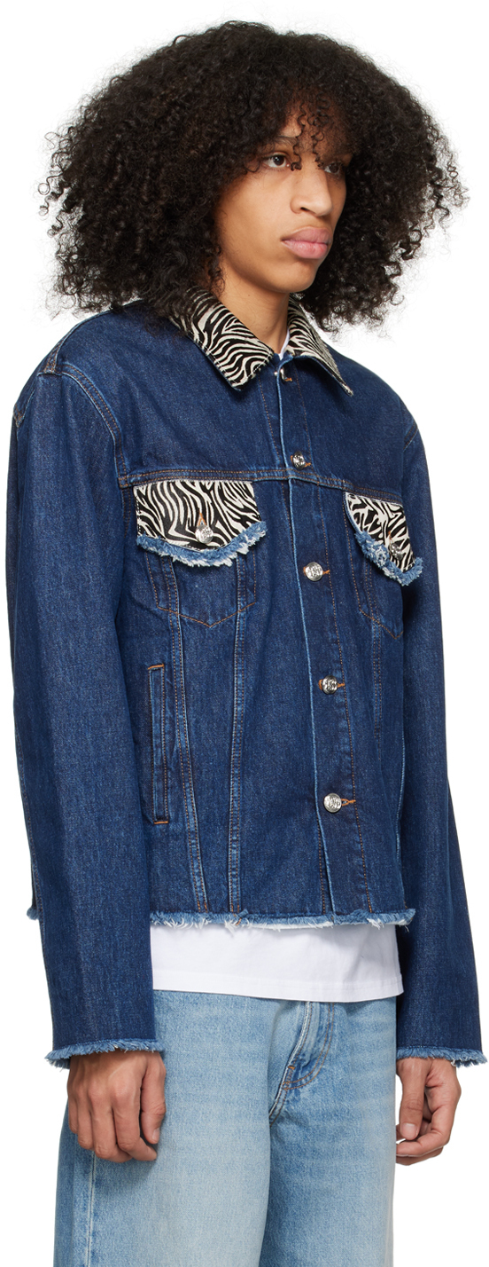 BLUEMARBLE Navy Zebra Yokes Denim Jacket