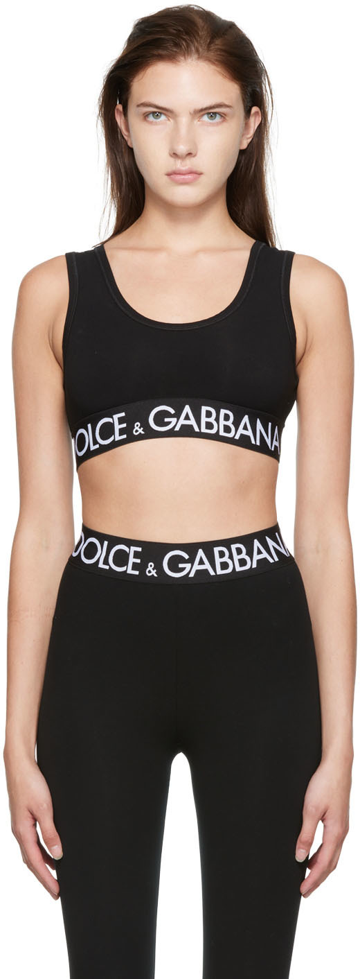 Dolce & Gabbana Black Logo Mania Sheer Soft Cup Bra Underwear main image 1