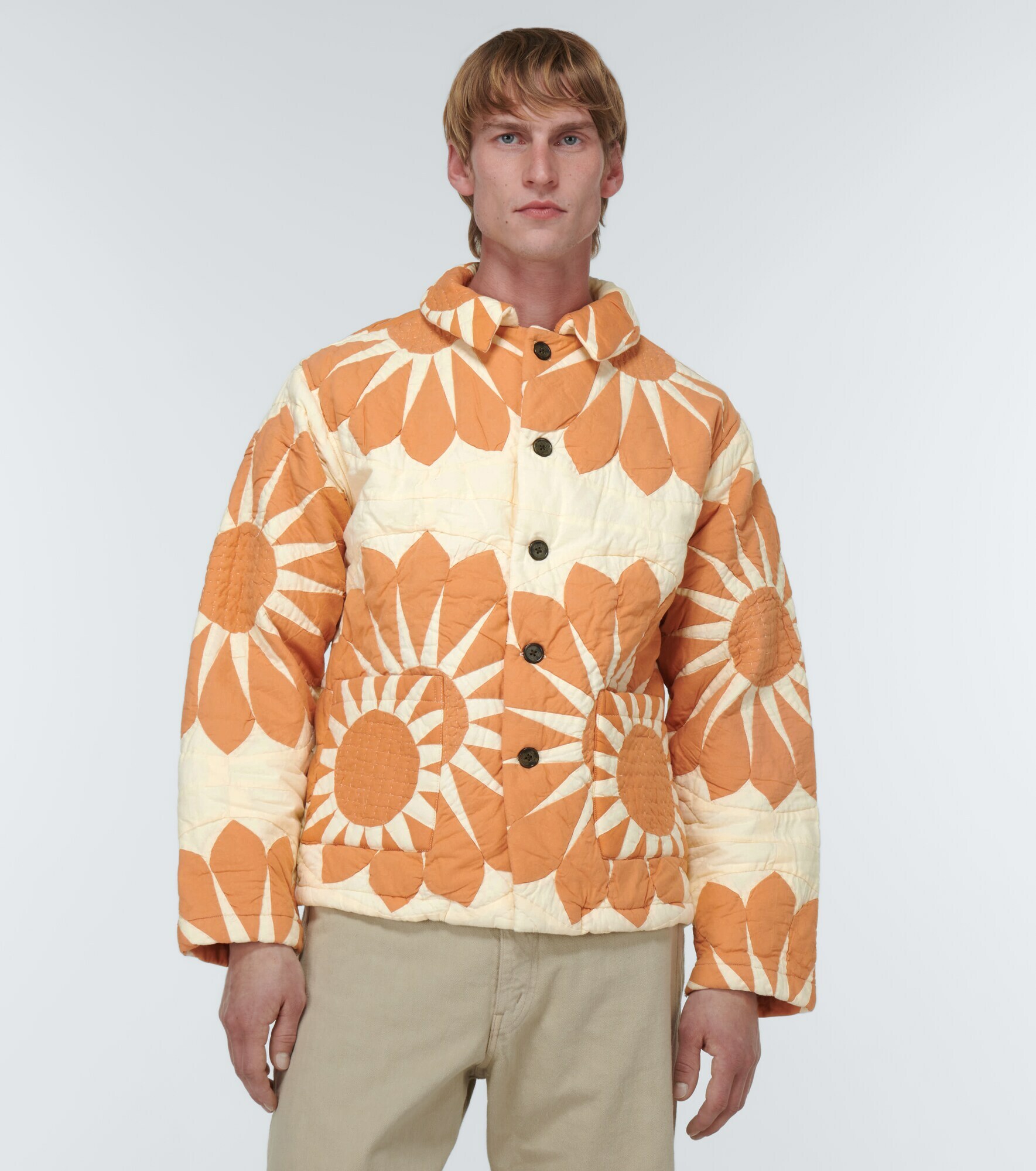 Bode Grand Daisy quilted cotton jacket Bode