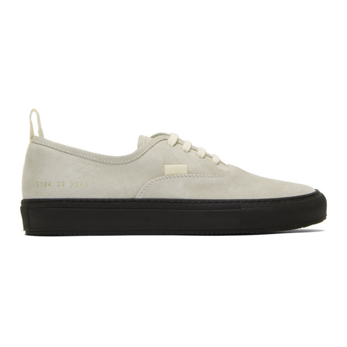 Common Projects Grey Suede Four Hole Sneaker Common Projects