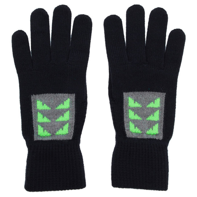 navy wool gloves