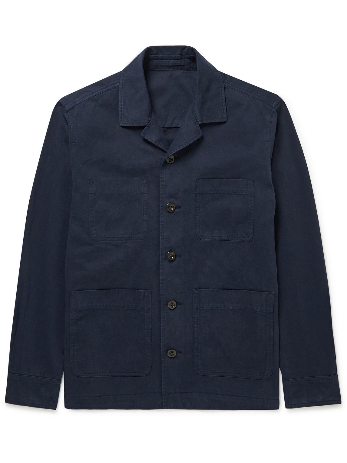 Mr P. - Camp-Collar Garment-Dyed Organic Cotton Jacket - Blue Mr P.