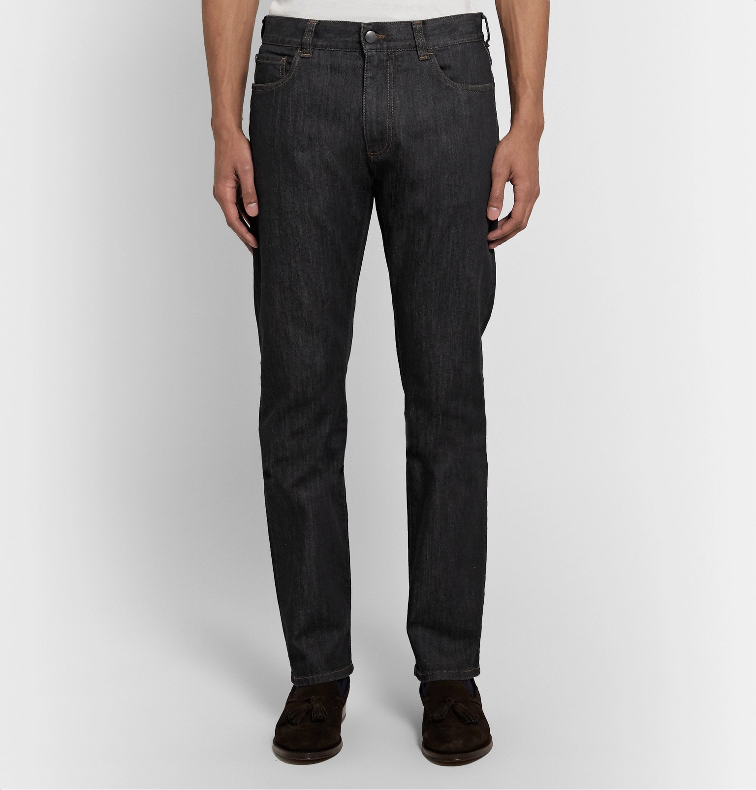 Canali - Slim-Fit Stretch-Denim Jeans - Gray Canali
