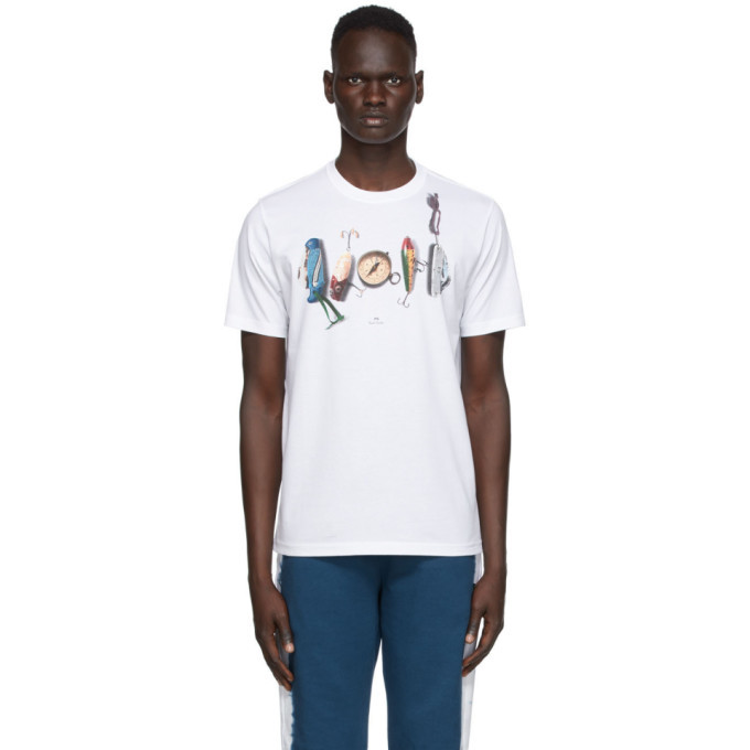 Paul Smith White Fish Hook T-Shirt PS 