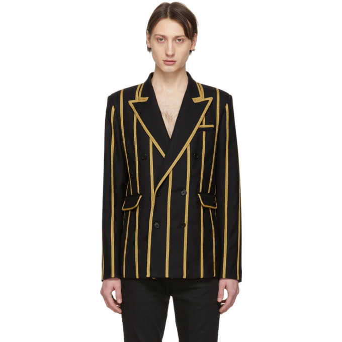 saint laurent striped blazer