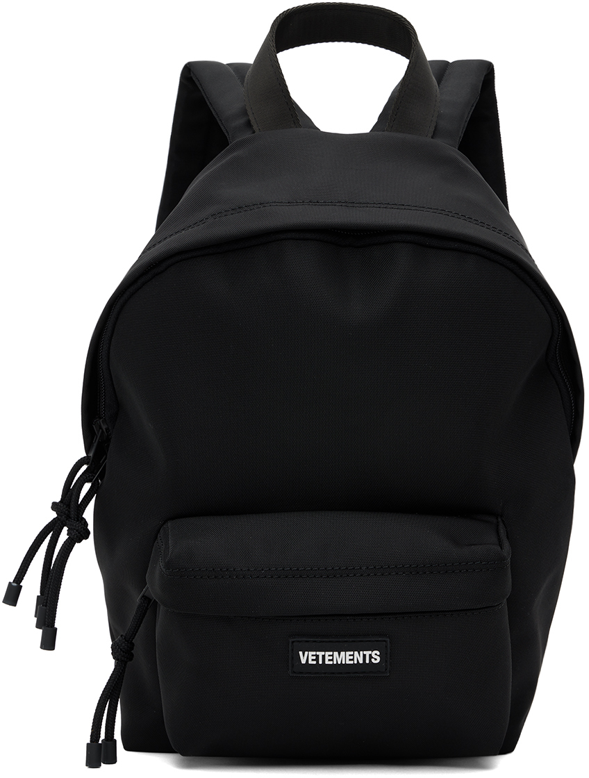 VETEMENTS Black Logo Patch Backpack Vetements