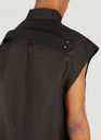 Jumbo Sleeveless Shirt Jacket in Black