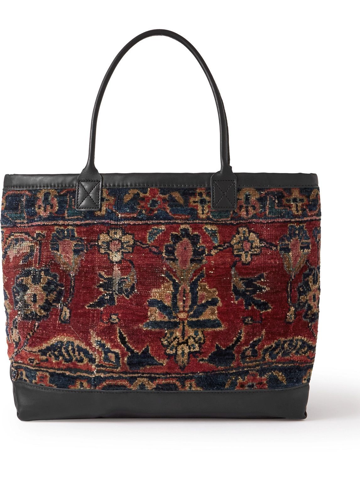 Photo: King Kennedy Rugs - Upcycled Leather-Trimmed Wool Tote Bag