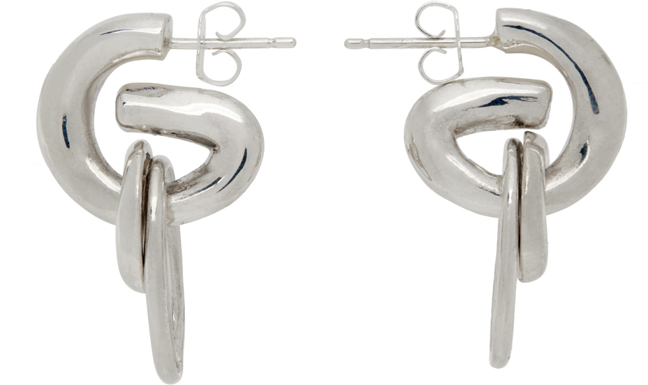 AGMES Silver Ellipses Earrings AGMES