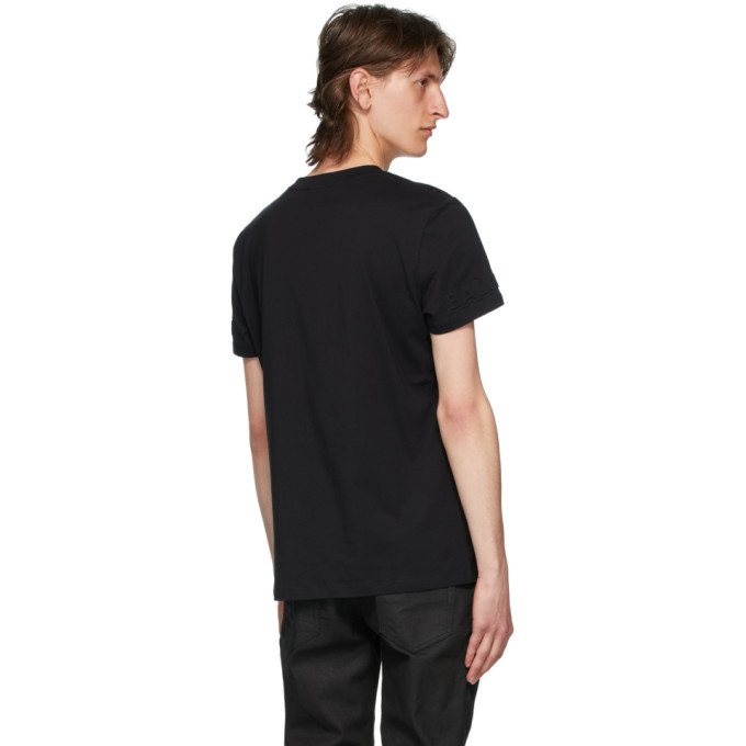 Balmain Black Embossed Logo TShirt Balmain