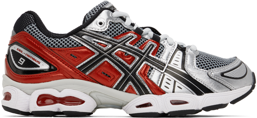 Asics Red & Silver Gel-Nimbus 9 Sneakers ASICS