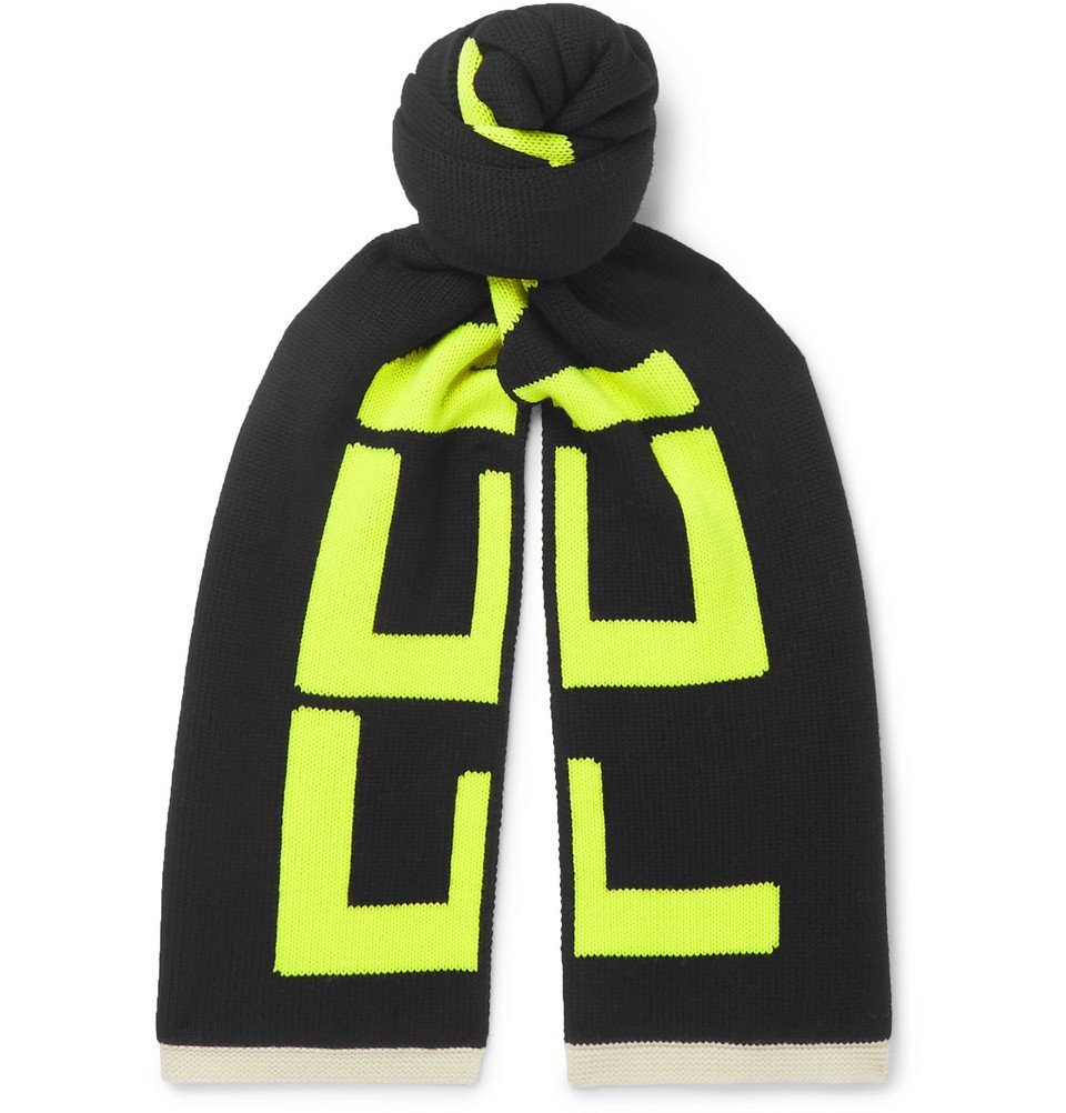 Fendi - Logo-Intarsia Wool Scarf - Black Fendi