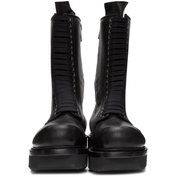 rick owens double zip combat boots