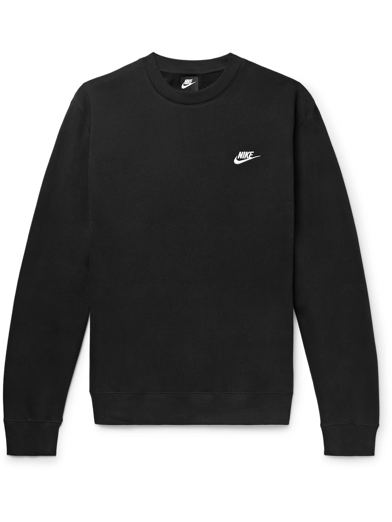 Nike - Sportswear Club Logo-Embroidered Cotton-Blend Tech Fleece Sweatshirt  - Black Nike