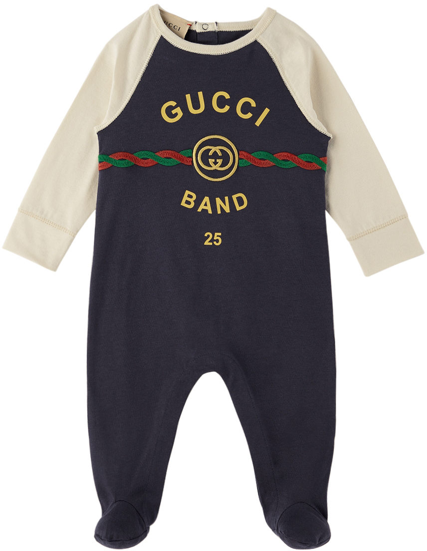 Gucci Baby Navy 'Gucci Band' Jumpsuit Gucci