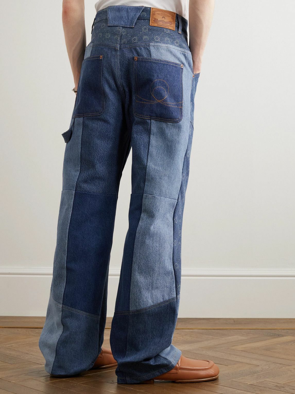 Marine Serre - Straight-Leg Printed Patchwork Jeans - Blue Marine Serre