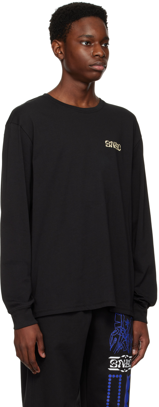 Saturdays NYC Black Saturated Flower Long Sleeve T-Shirt Saturdays NYC